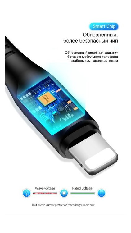 Кабель Usams U18 USB – Lightning для iPhone iPad data cable 1000mm 2А black фото №14