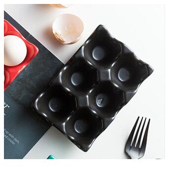 Підставка для яєць на 6 вічок Великдень 6745 3.2х9.5х14.5 см чорна фото №1