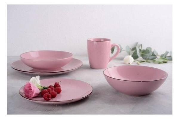 Тарілка супова Limited Edition Terra YF6007-5 20 см Рожева фото №3