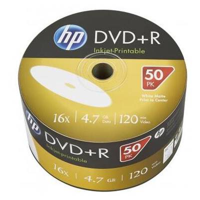 Диск DVD HP DVD-R 4.7GB 16X IJ PRINT 50шт (69302/DME00070WIP-3) фото №1
