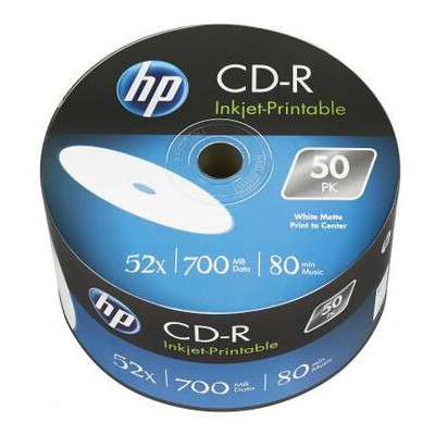 Диск CD HP CD-R 700MB 52X IJ PRINT 50 шт (69301/CRE00070WIP-3) фото №1