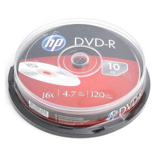 Комп'ютерні диски DVD R HP (69315/DME00026-3) 4.7GB 16x 10 шт фото №1
