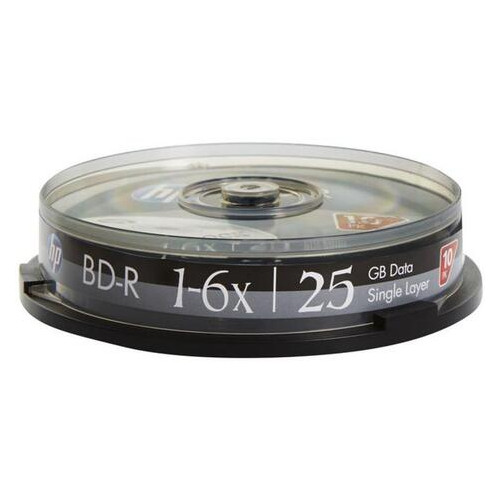 Комп'ютерні диски BD-R HP (69321/BRE00071-3) 25GB 6x шпиндель 10 шт фото №1
