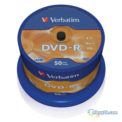 Диски Verbatim DVD-R 4,7GB 16x Шпиндель Упаковка 50шт (43548) фото №2
