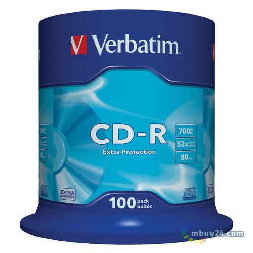 Диски Verbatim CD-R 700MB 52x Шпиндель Упаковка 100шт (43411) фото №1