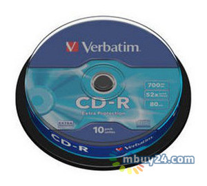 Диск Verbatim CD-R 700MB 52x Cake Box 10шт (43437) фото №1