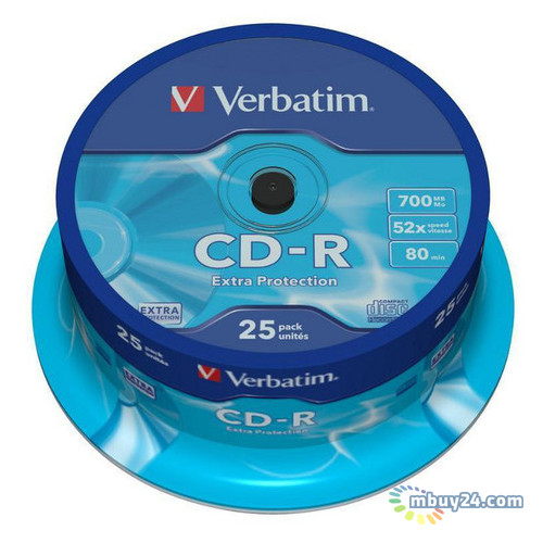 Диски Verbatim CD-R 700MB 52x Extra Spindle Packaging 25шт (43432) фото №2