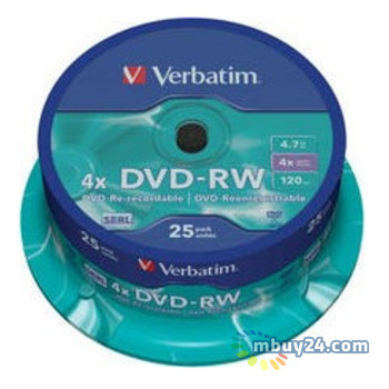 Диски Verbatim DVD-RW 4,7GB 4x Spindle Packaging 25шт (43639) фото №1