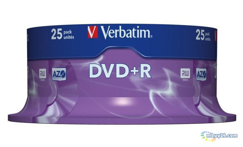 Диск Verbatim DVD R 4.7GB 25pk 16x Spindle Matt Silver (43500) фото №1