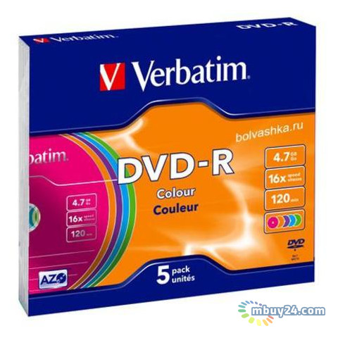 Диски Acme DVD-R, 5 pk 16X 4.7GB Color Slim Case DLP (43557) фото №1