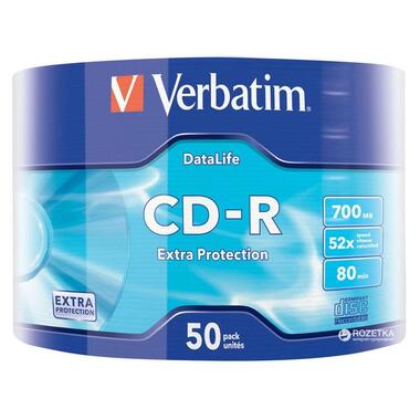 Диск CD-R VERBATIM 700Mb 52х 80min Wrap 50 pcs  фото №2