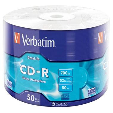 Диск CD-R VERBATIM 700Mb 52х 80min Wrap 50 pcs  фото №1
