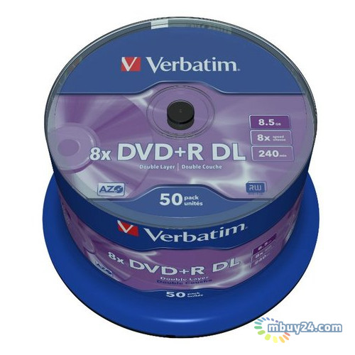 Диски Verbatim DVD+R 8,5Gb DL 8x Cake 50 штук (43758) фото №2