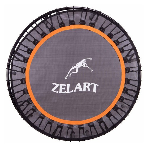 Батут міні круглий Zelart TX-B6393 Чорно-жовтогарячий (58363069) фото №3