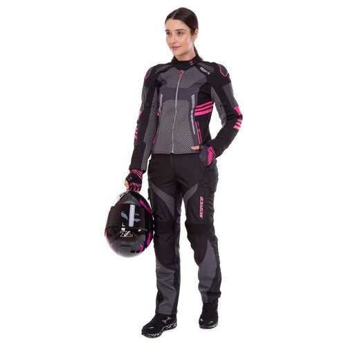 Мотокуртка із захистом жіноча Nerve 653-2 L Чорно-рожевий (60459023) фото №12