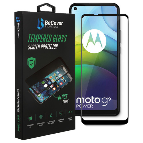 Захисне скло BeCover для Motorola Moto G9 Power Black (706085) фото №1