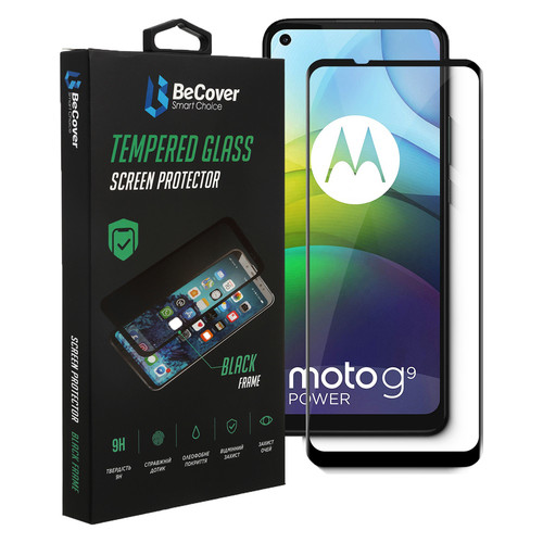 Захисне скло BeCover для Motorola Moto G9 Power Black (706085) фото №2