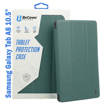 Чохол-книжка Soft Edge BeCover з кріпленням Apple Pencil для Samsung Galaxy Tab A8 10.5 (2021) SM-X200 / SM-X205 Dark Green (708358) фото №4