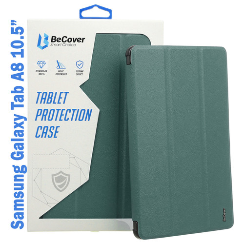 Чохол-книжка Soft Edge BeCover з кріпленням Apple Pencil для Samsung Galaxy Tab A8 10.5 (2021) SM-X200 / SM-X205 Dark Green (708358) фото №3