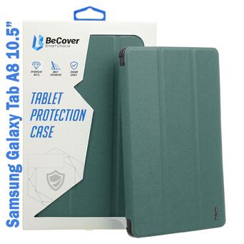 Чохол-книжка Soft Edge BeCover з кріпленням Apple Pencil для Samsung Galaxy Tab A8 10.5 (2021) SM-X200 / SM-X205 Dark Green (708358) фото №2