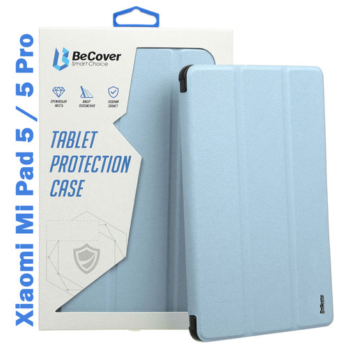 Чохол-книжка Soft Edge BeCover з кріпленням Apple Pencil для Xiaomi Mi Pad 5/5 Pro Light Blue (708365) фото №1