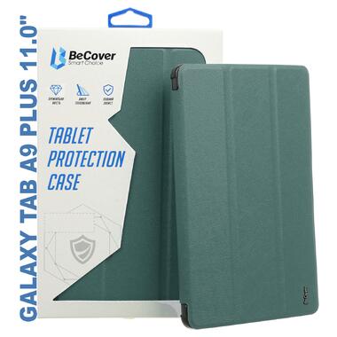 Чохол-книжка BeCover Soft Edge з кріпленням стілусу Samsung Galaxy Tab A9 Plus SM-X210/SM-X215/SM-X216 11.0 Dark Green (710368) фото №1