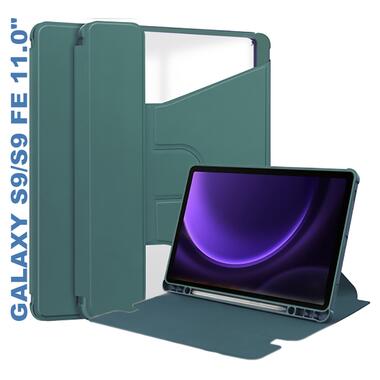 Чохол BeCover 360° Rotatable Samsung Galaxy Tab S9 (SM-X710/SM-X716)/S9 FE (SM-X510/SM-X516B) 11.0 Dark Green (710434) фото №1