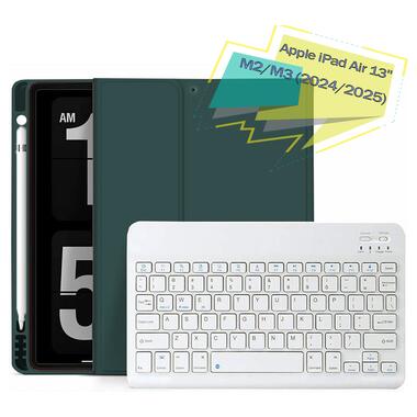 Чехол-книжка с беспроводной клавиатурой BeCover Apple iPad Air 13 M2/M3 (2024/2025) Dark Green (711455) фото №1