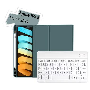 Чехол-книжка с беспроводной клавиатурой BeCover Apple iPad Mini 7 2024 Dark Green (712993) фото №1