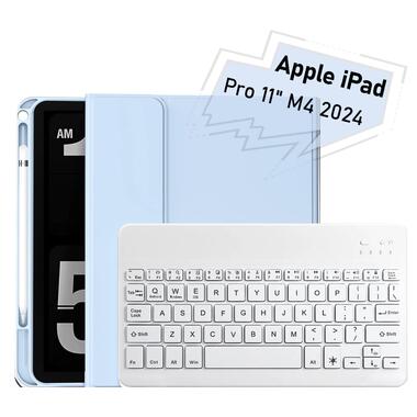Чехол-книжка с беспроводной клавиатурой BeCover Apple iPad Pro 11 M4 2024 Light Blue (713000) фото №1