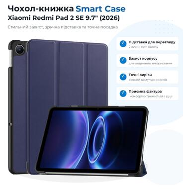 Чехол к планшету BeCover Smart Case Xiaomi Redmi Pad 2 SE 9.7 (2026) Deep Blue (715824) фото №6