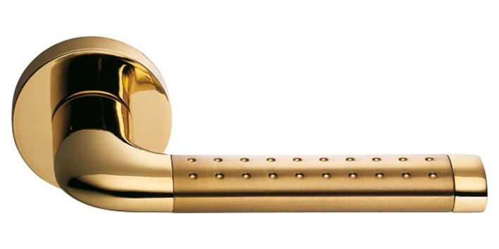 Дверна ручка Colombo Design Tailla LC51 полірована латунь/матове золото (10077) фото №1