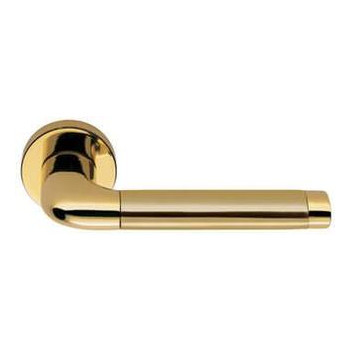 Дверна ручка Colombo Design Taipan LC11 полірована латунь/матове золото 45мм розета (993) фото №1