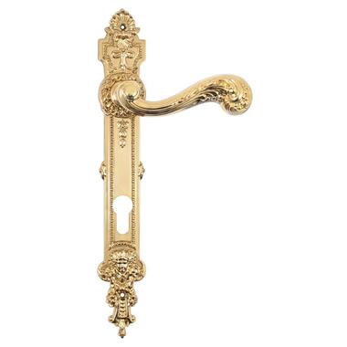 Дверна ручка на планці Enrico Cassina C01210 під циліндр 96мм золото bagno фото №1