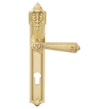 Дверна ручка на планці Enrico Cassina C08710 під циліндр 85мм матове золото фото №1