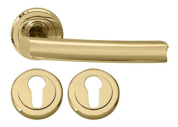 Дверна ручка RDA Verona с накладками под ключ титановое золото фото №1