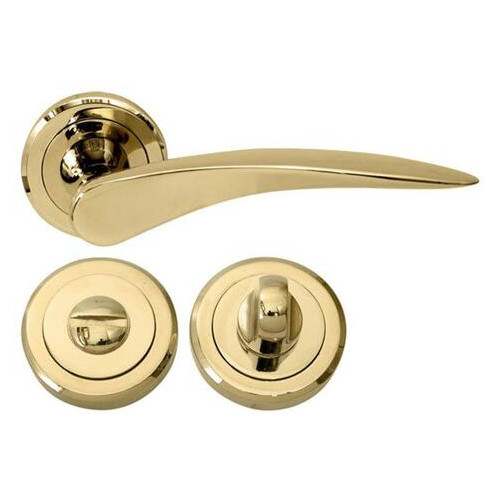 Дверна ручка RDA Novella PVD с накладками-поворотниками титановое золото фото №1