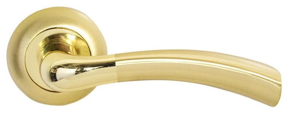 Дверна ручка Firenze Luxury Capri полірована латунь/матова латунь R ф/з фото №1