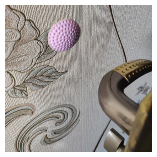 Обмежувач відчинення дверей KeyBox Кріп силіконовий блакитний рожевий фото №2