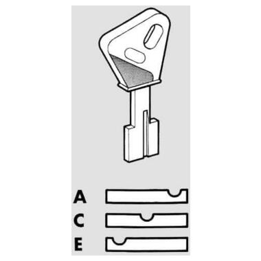 Заготовки для ключів Mottura для натискних циліндрів (Art. 92105E00C) фото №1