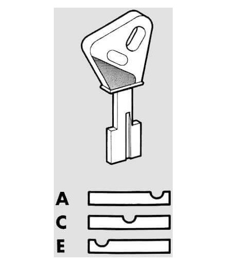 Заготовки для ключів Mottura для натискних циліндрів (Art. 92105E00C) фото №12