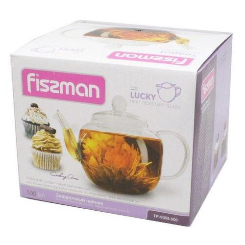 Чайник заварочный стеклянный Fissman Lucky 0,8 л 9359 фото №2