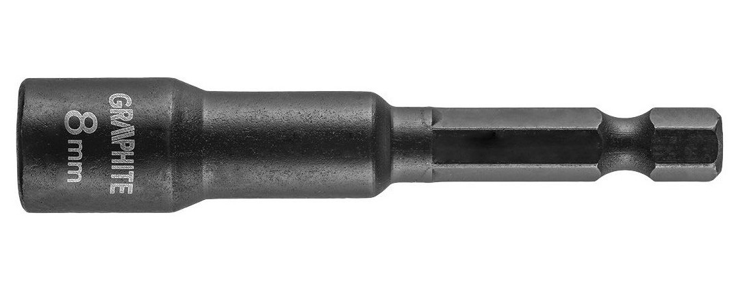 Головка торцева Graphite ударна з магнітом 8 мм сталь S2 (56H551) фото №1