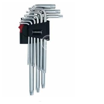 Набір Г-подібних ключів подовжених з отвором Haisser T10-50 TORX 9 шт 48115 фото №1