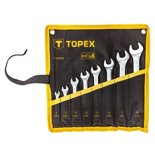 Ключі комбіновані Topex 6-19 мм 8 шт (35D759) фото №1