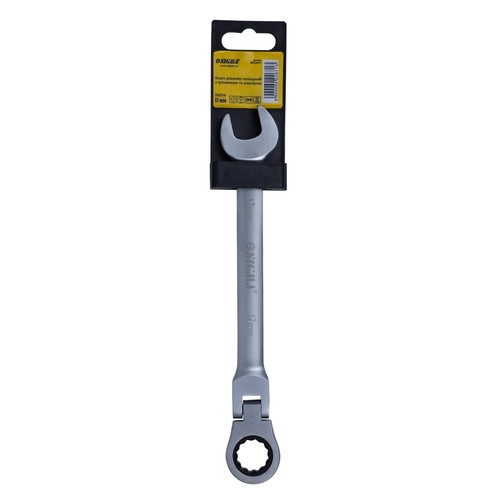 Ключ Sigma рожково-накидной трещоточный с шарниром 17мм CrV satine (6022671) фото №3
