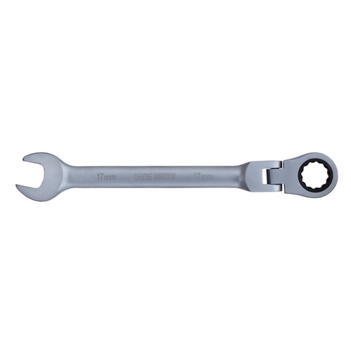 Ключ Sigma рожково-накидной трещоточный с шарниром 17мм CrV satine (6022671) фото №2