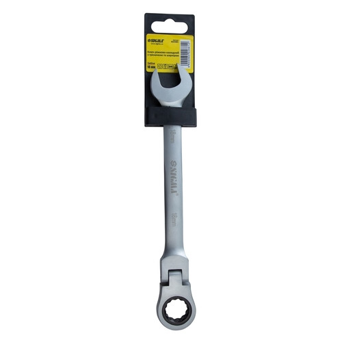 Ключ Sigma ріжково-накидний тріскачковий з шарніром 18мм CrV satine (6022681) фото №3
