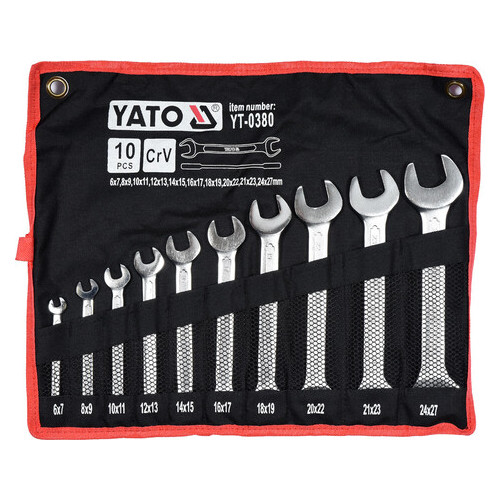 Набір ключів рожкових Yato М6-27мм 10шт (YT-0380) фото №1