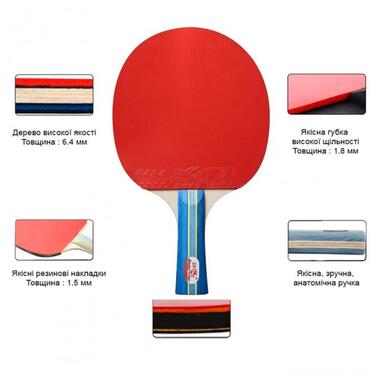 Набір для настільного тенісу (2 ракетки, 3 шарика, чехол) Double Fish NE-DF-SET фото №1